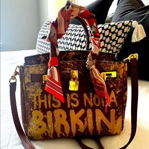 Brown leather this is not a birkin bag